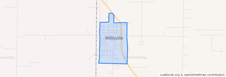 Mapa de ubicacion de Willisville.