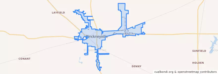 Mapa de ubicacion de Pinckneyville.