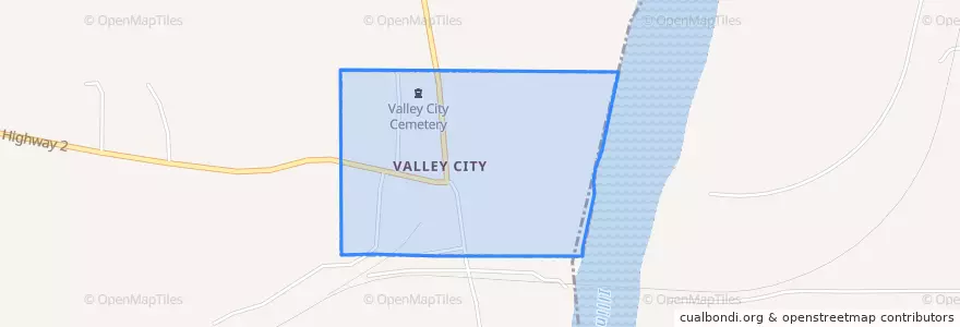 Mapa de ubicacion de Valley City.