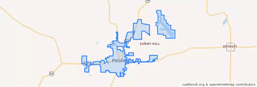 Mapa de ubicacion de Pittsfield.