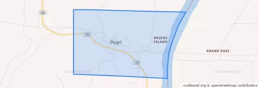 Mapa de ubicacion de Pearl.