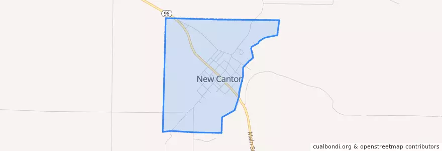 Mapa de ubicacion de New Canton.