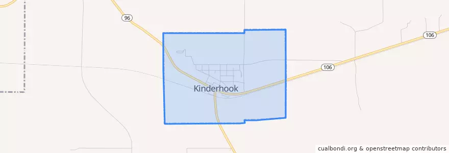 Mapa de ubicacion de Kinderhook.