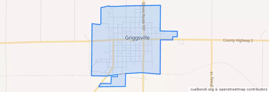Mapa de ubicacion de Griggsville.