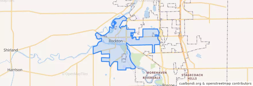 Mapa de ubicacion de Rockton.