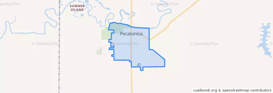 Mapa de ubicacion de Pecatonica.