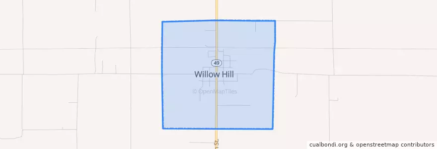 Mapa de ubicacion de Willow Hill.