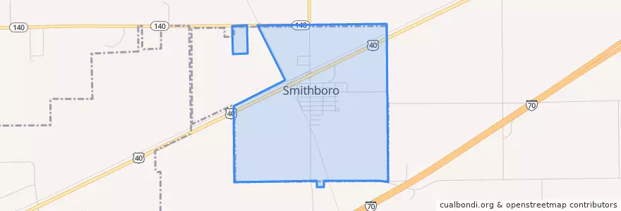 Mapa de ubicacion de Smithboro.