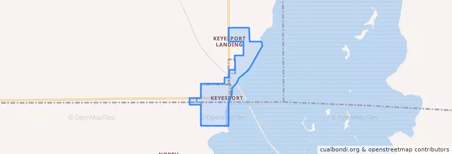 Mapa de ubicacion de Keyesport.