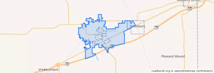 Mapa de ubicacion de Greenville.