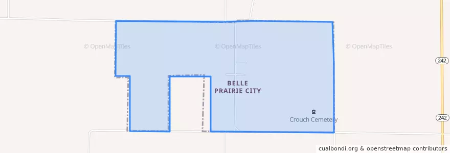 Mapa de ubicacion de Belle Prairie City.