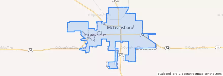 Mapa de ubicacion de McLeansboro.