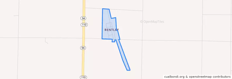 Mapa de ubicacion de Bentley.