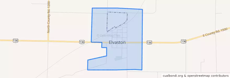 Mapa de ubicacion de Elvaston.