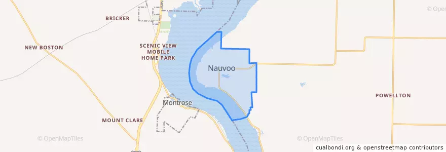 Mapa de ubicacion de Nauvoo.