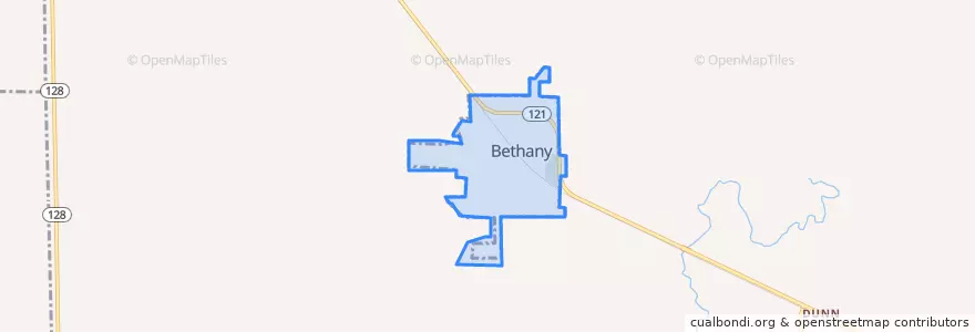 Mapa de ubicacion de Bethany.