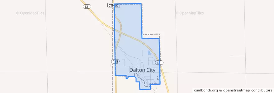 Mapa de ubicacion de Dalton City.