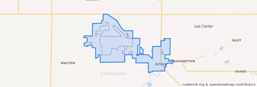 Mapa de ubicacion de Amboy.
