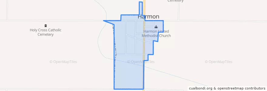 Mapa de ubicacion de Harmon.