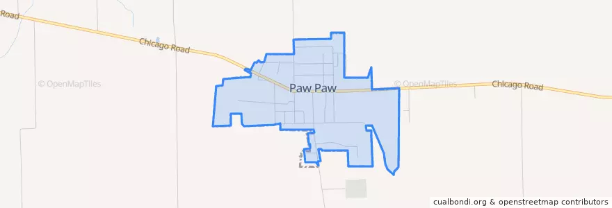 Mapa de ubicacion de Paw Paw.