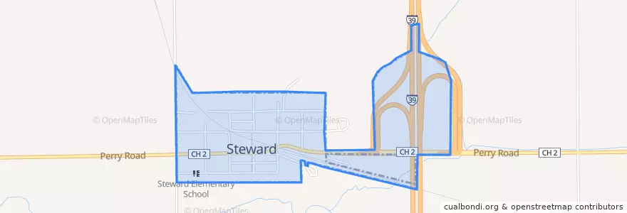Mapa de ubicacion de Steward.