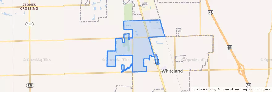 Mapa de ubicacion de New Whiteland.