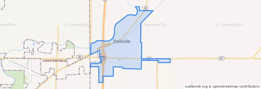 Mapa de ubicacion de Daleville.