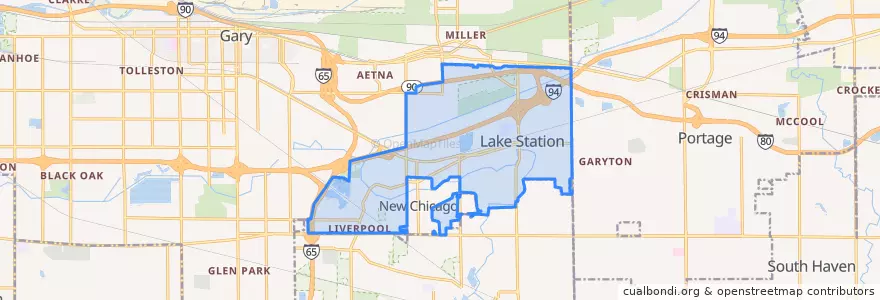 Mapa de ubicacion de Lake Station.