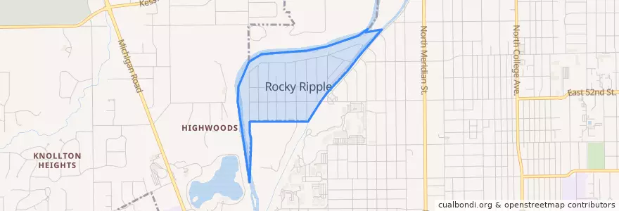Mapa de ubicacion de Rocky Ripple.