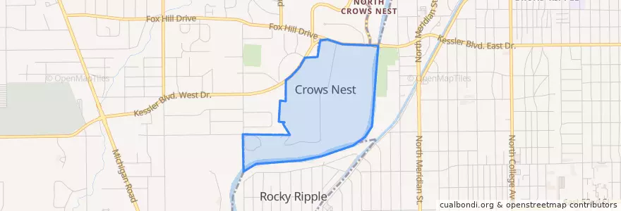 Mapa de ubicacion de Crows Nest.