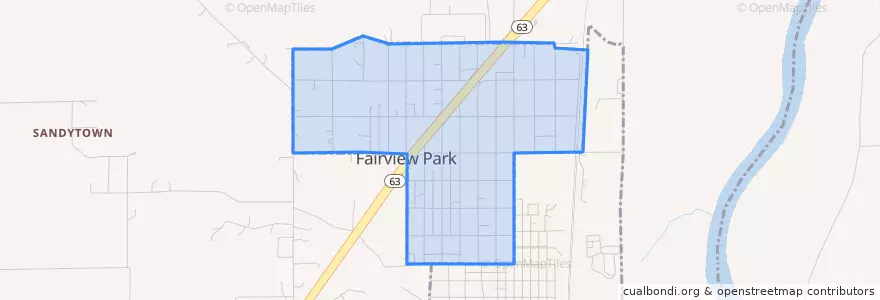 Mapa de ubicacion de Fairview Park.