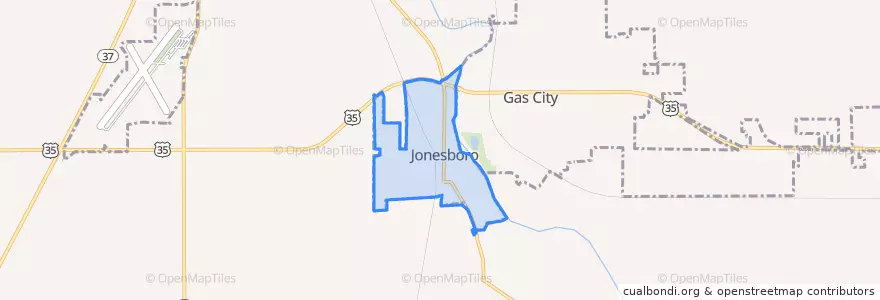 Mapa de ubicacion de Jonesboro.
