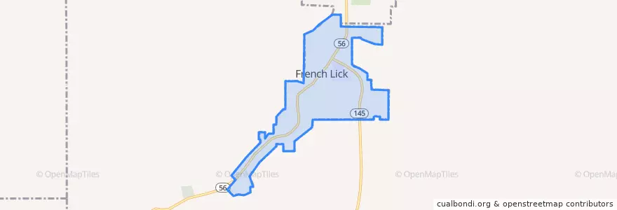 Mapa de ubicacion de French Lick.