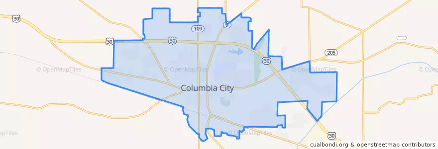 Mapa de ubicacion de Columbia City.