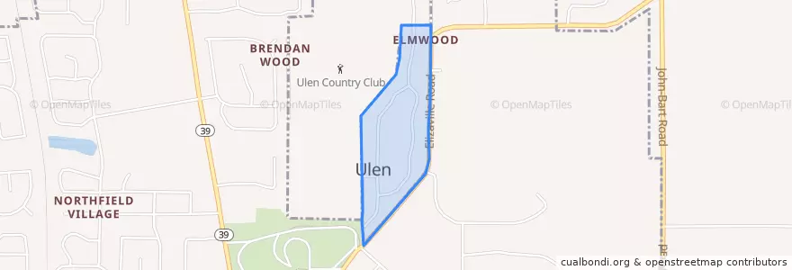 Mapa de ubicacion de Ulen.