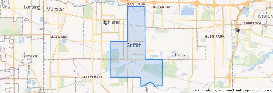 Mapa de ubicacion de Griffith.