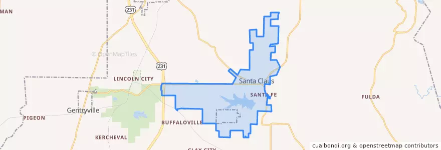 Mapa de ubicacion de Santa Claus.
