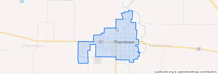 Mapa de ubicacion de Thorntown.