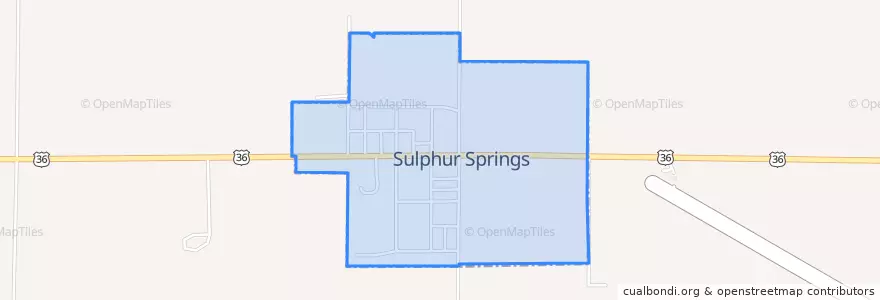 Mapa de ubicacion de Sulphur Springs.