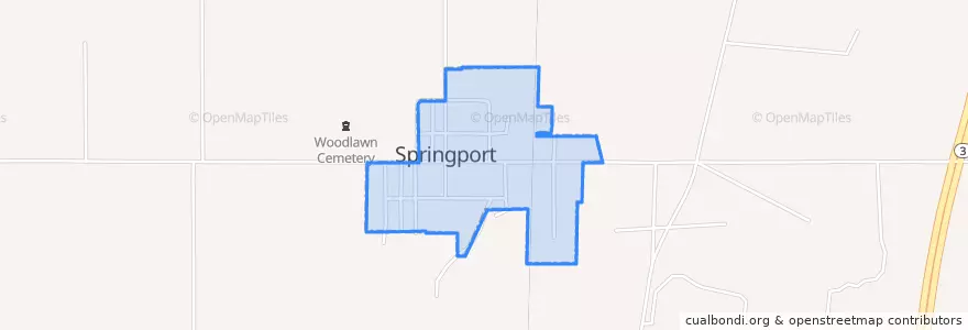Mapa de ubicacion de Springport.