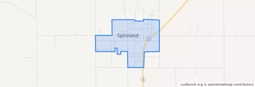 Mapa de ubicacion de Spiceland.