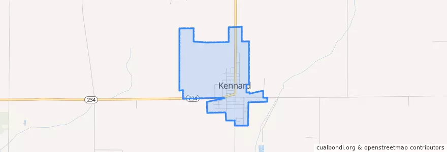 Mapa de ubicacion de Kennard.