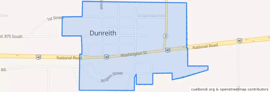 Mapa de ubicacion de Dunreith.