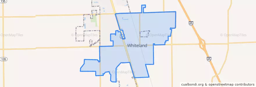 Mapa de ubicacion de Whiteland.