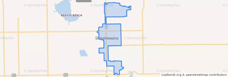 Mapa de ubicacion de Shipshewana.