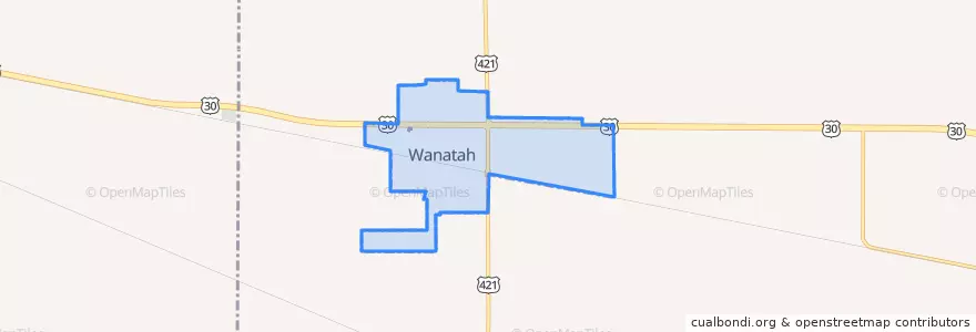 Mapa de ubicacion de Wanatah.