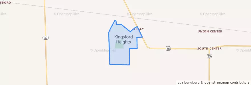 Mapa de ubicacion de Kingsford Heights.