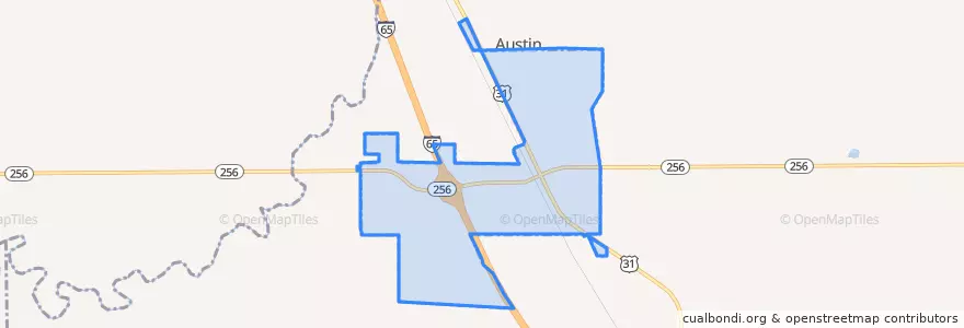 Mapa de ubicacion de Austin.