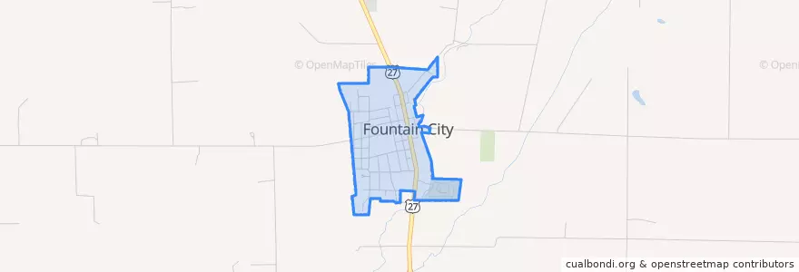 Mapa de ubicacion de Fountain City.