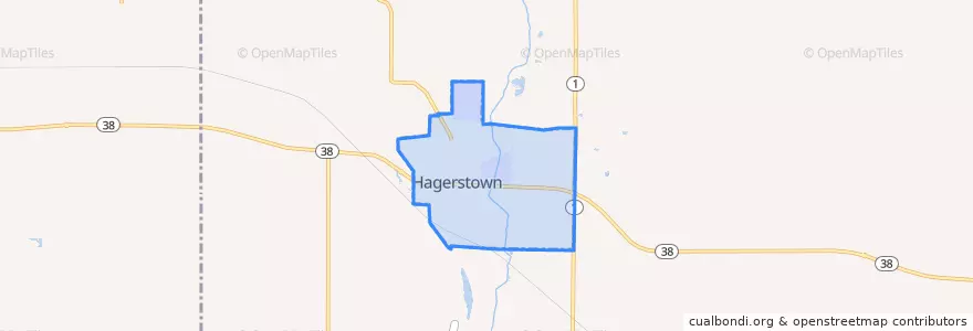 Mapa de ubicacion de Hagerstown.